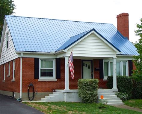 green metal roof brick house|metal roofing for homes photos.